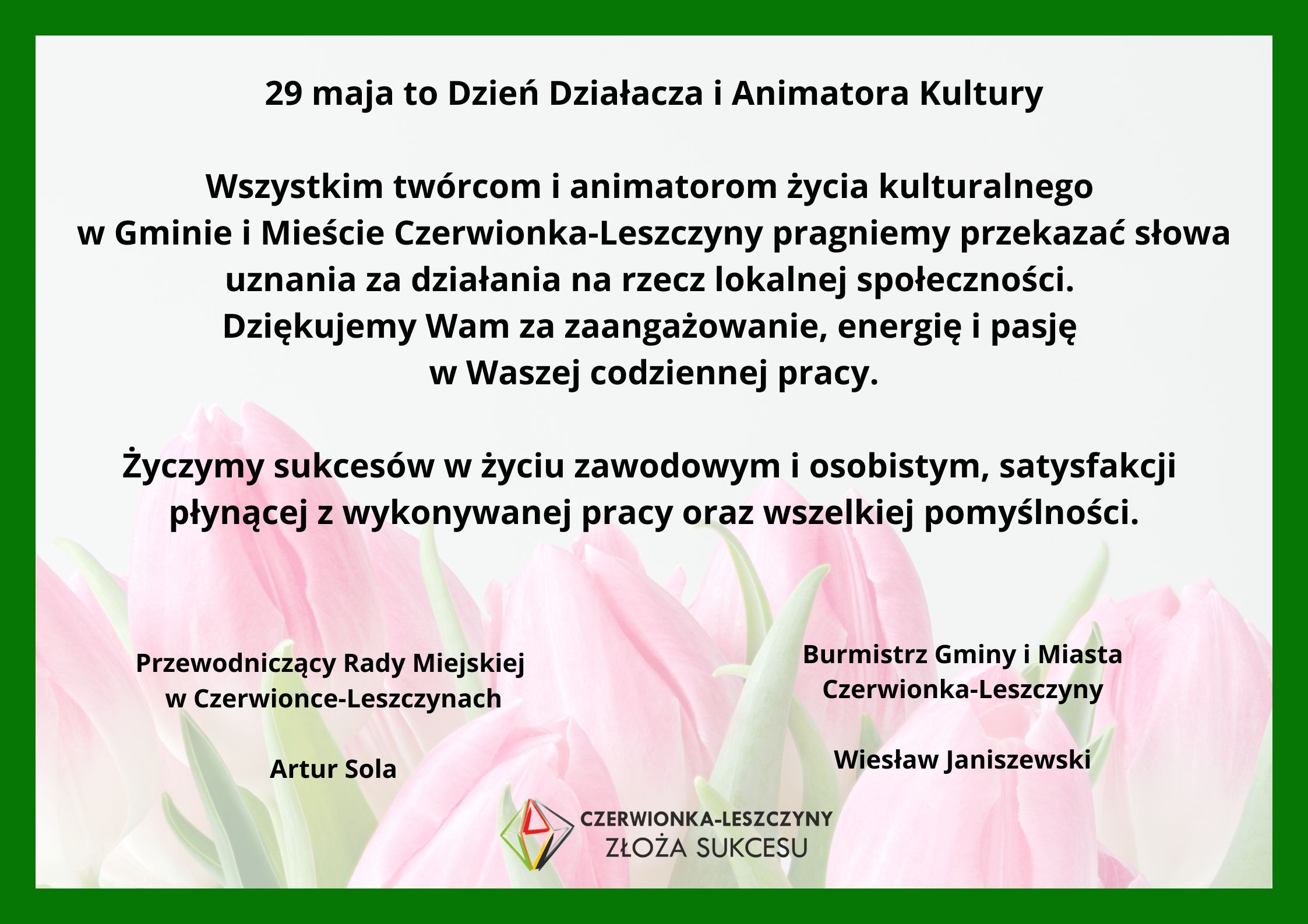 Życzenia z okazji Dnia Działacza i Animatora Kultury